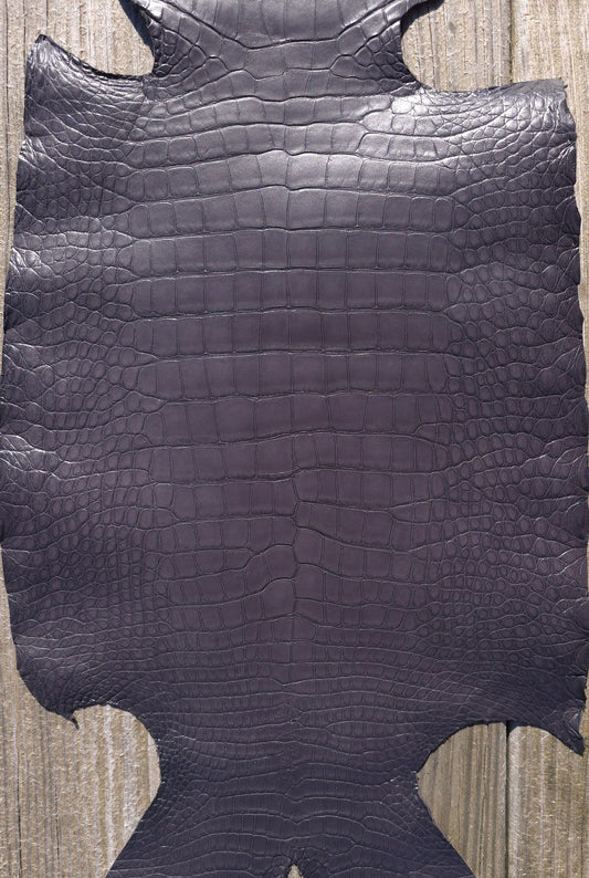 Alligator Leather (Farm Raised) - Dark Grey (29cm / Grade 1/2 / Matte)
