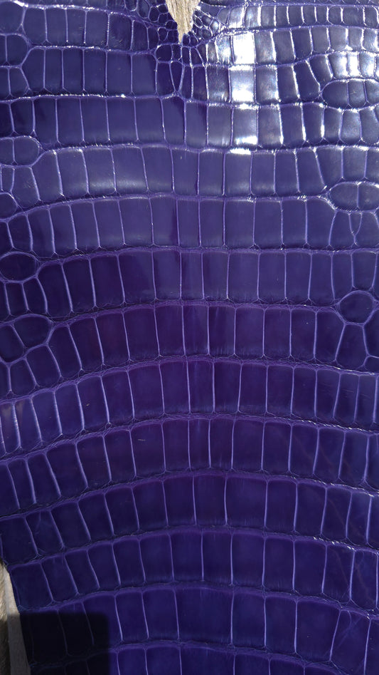 Alligator Leather (Tail Only/Farm Raised) - Lavender Purple (Small Tail / Grade 1 / Glazed)