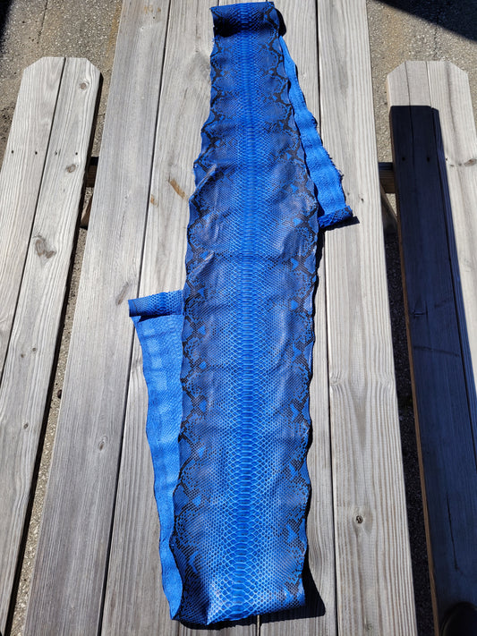Python Skin - 1.5m (half length) - Grade 1 Natural Blue (Matte)